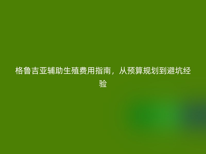 格鲁吉亚辅助生殖费用指南，从预算规划到避坑经验