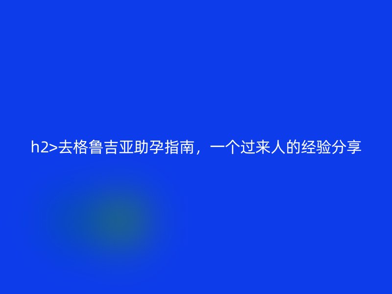 h2>去格鲁吉亚助孕指南，一个过来人的经验分享