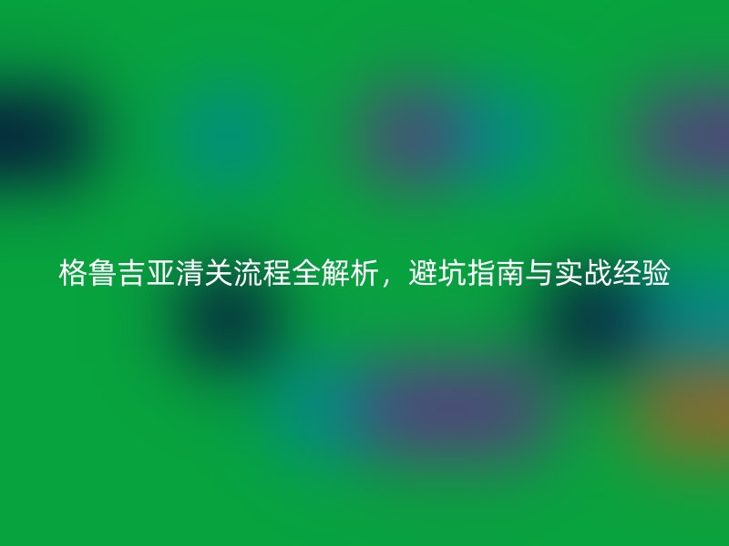 格鲁吉亚清关流程全解析，避坑指南与实战经验