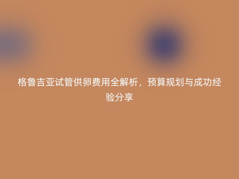 格鲁吉亚试管供卵费用全解析，预算规划与成功经验分享