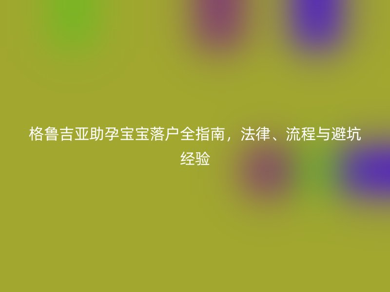 格鲁吉亚助孕宝宝落户全指南，法律、流程与避坑经验