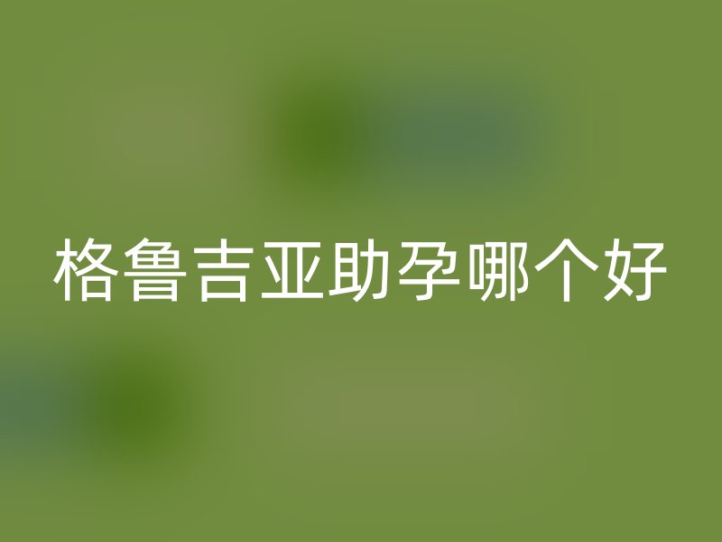 格鲁吉亚助孕哪个好