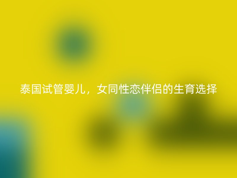 泰国试管婴儿，女同性恋伴侣的生育选择
