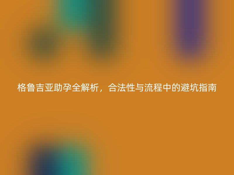 格鲁吉亚助孕全解析，合法性与流程中的避坑指南