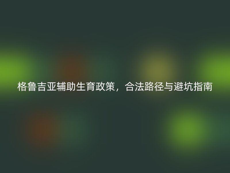 格鲁吉亚辅助生育政策，合法路径与避坑指南