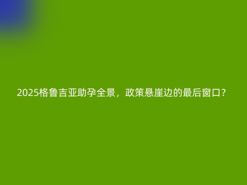 2025格鲁吉亚助孕全景，政策悬崖边的最后窗口？